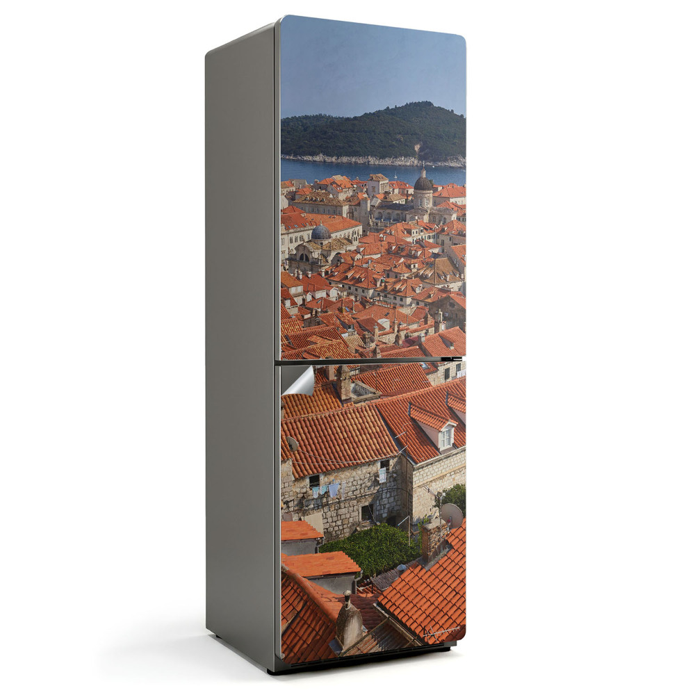 Folie frigider Acoperișurile unui oraș de la malul mării