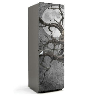 Folie pentru frigider Copac vechi răsucit cu lună