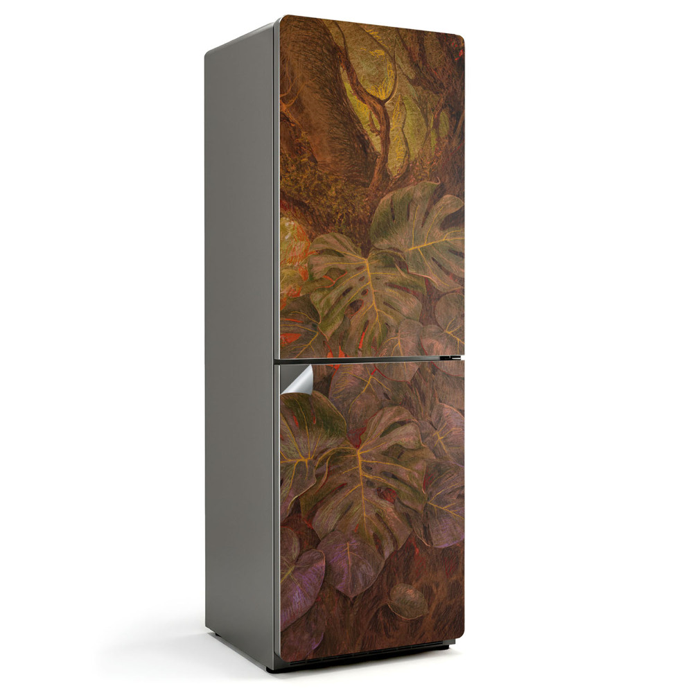 Folie pentru frigider Prim-plan al frunzelor tropicale