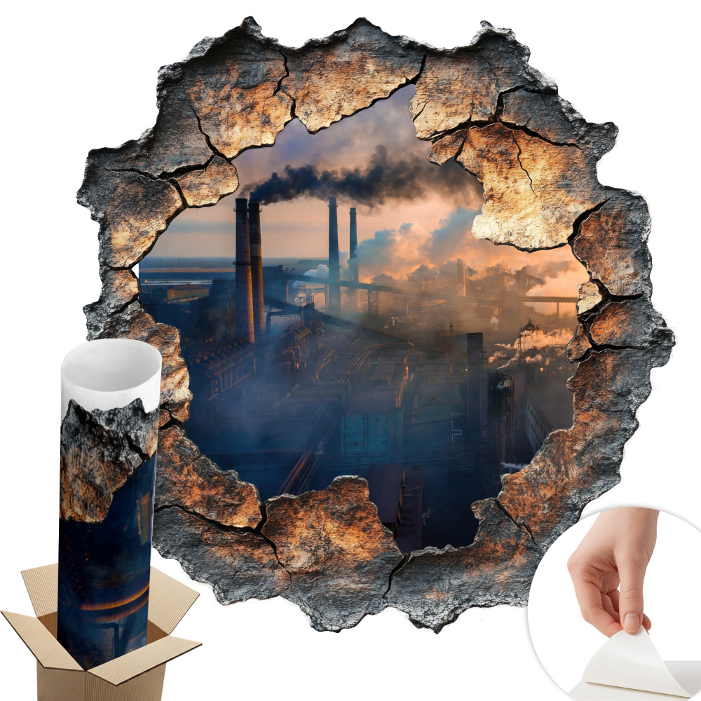 Autocolant decorativ gaură 96x100 Peisaj industrial