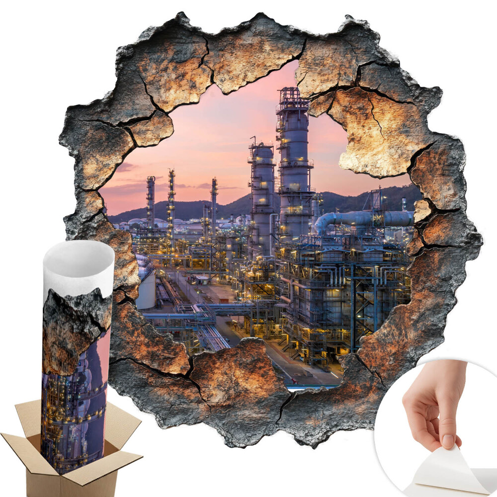 Autocolant decorativ gaură 97x100 Turnuri de rafinărie