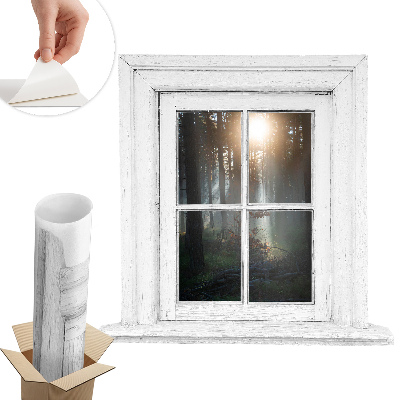 Sticker perete fereastră 3d 102x100 Fereastra pădurii