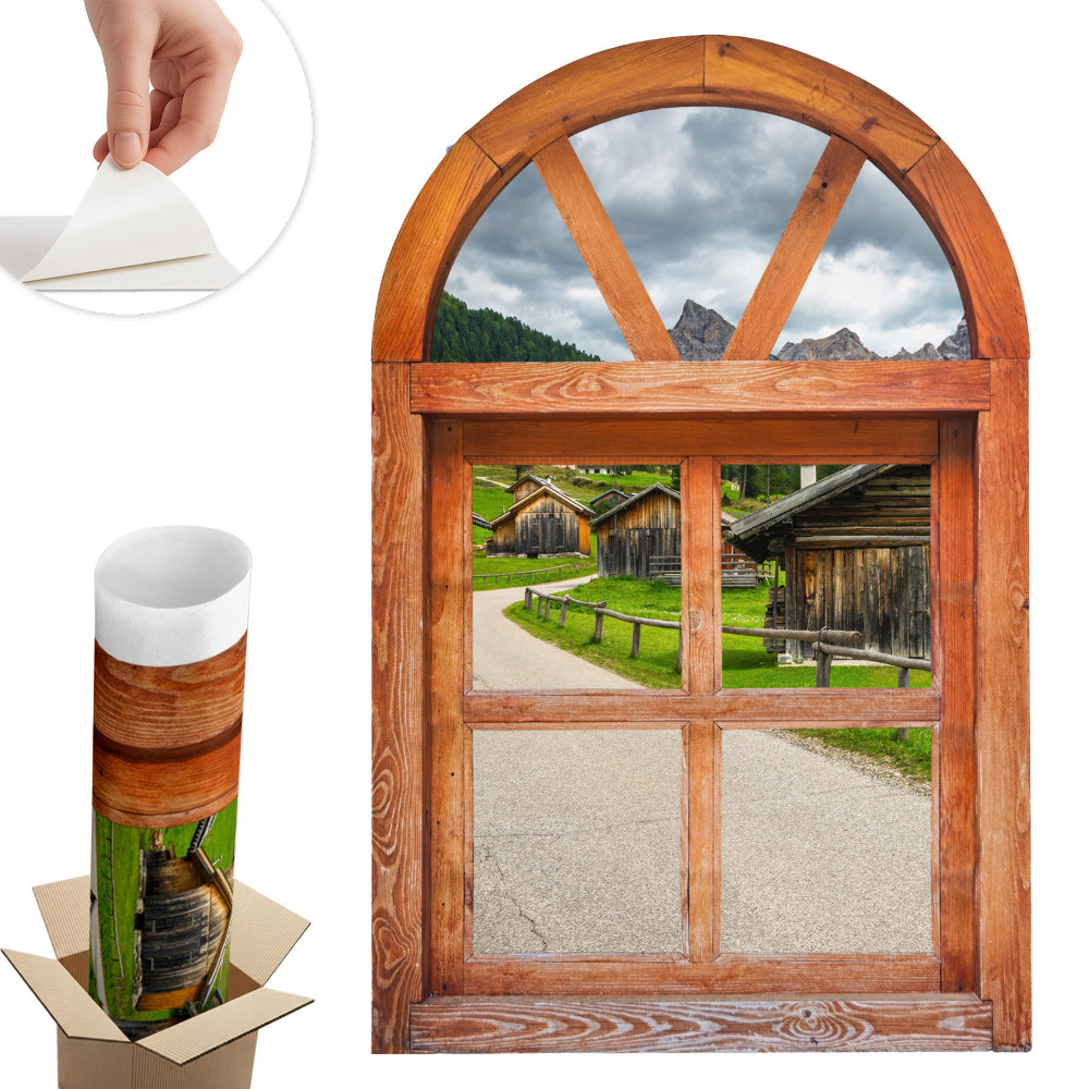 Sticker perete fereastră 3d 65x100 Vederi la ferestre