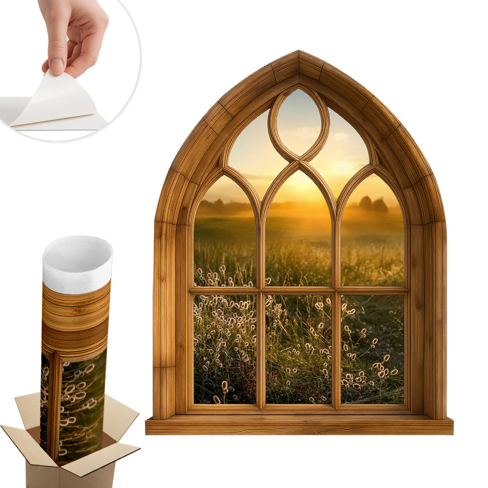 Sticker perete fereastră 3d 80x100 Peisaj de fereastră