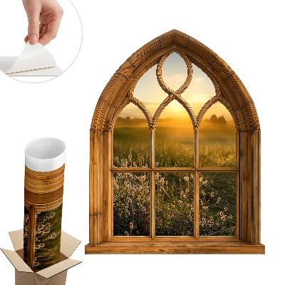 Sticker perete fereastră 3d 80x100 Peisaj de fereastră