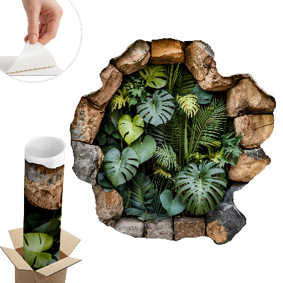 Autocolant decorativ gaură 100x100 Oază tropicală