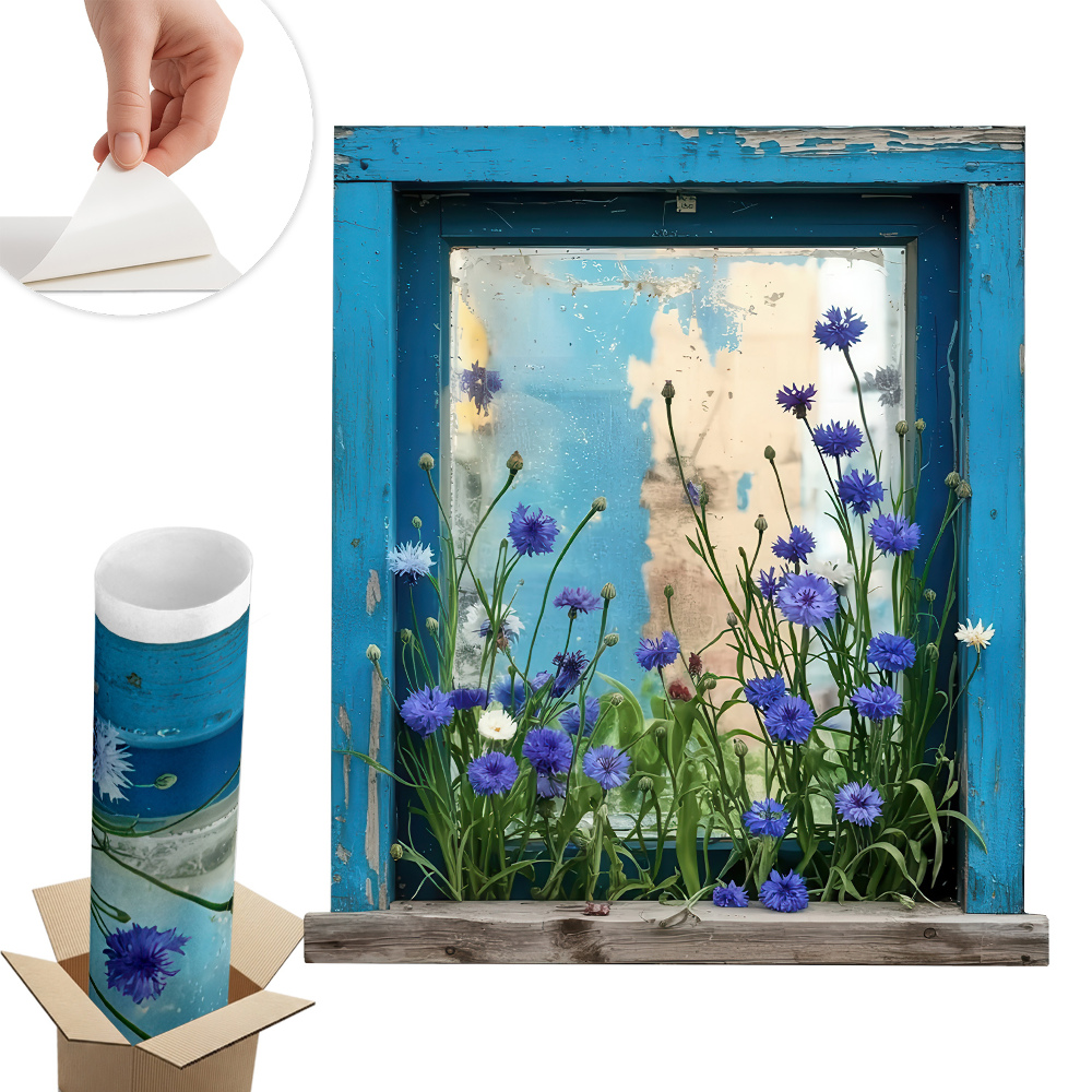Sticker perete fereastră 3d 88x100 Farmecul țării