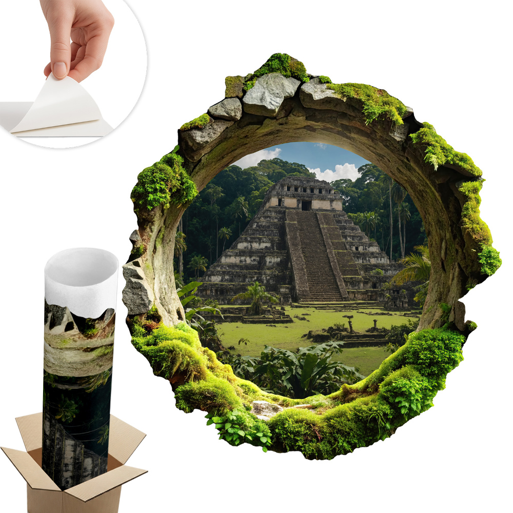 Autocolant decorativ gaură 93x100 Peisaj tropical