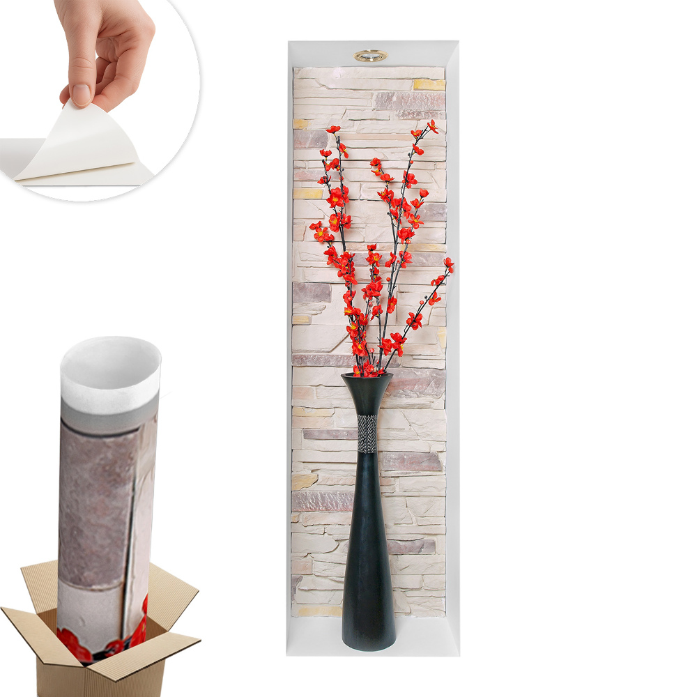 Autocolant 3d decorativ 29x100 Flori și pietre