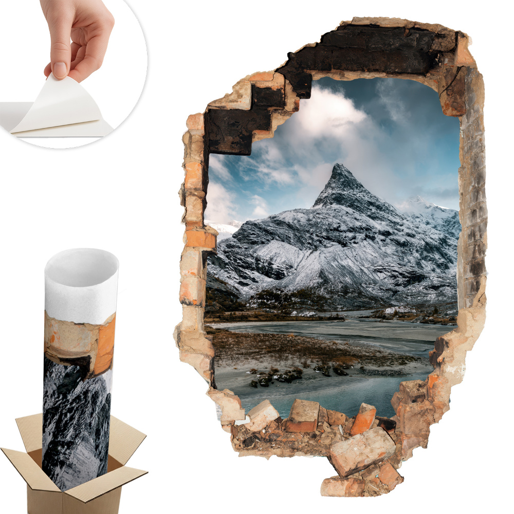 Autocolant decorativ gaură 86x130 Panoramă montană