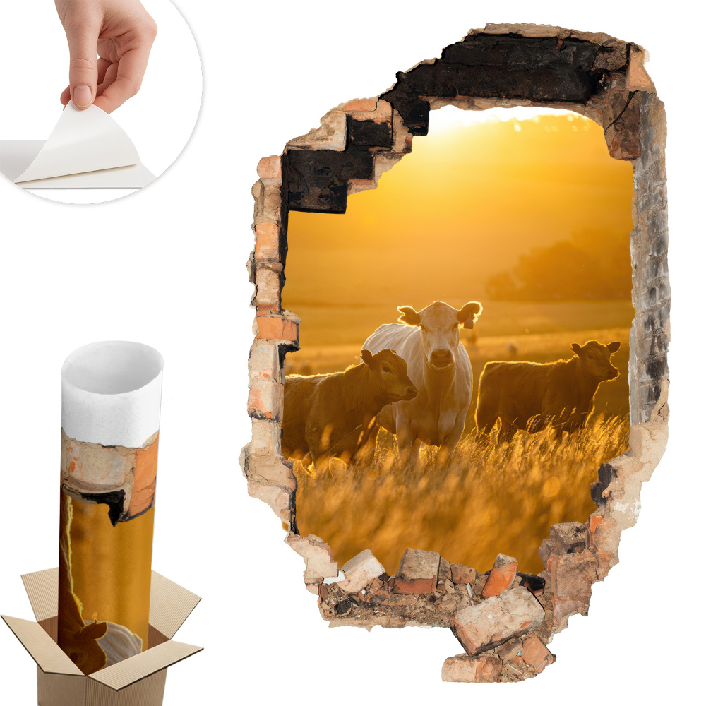 Autocolant decorativ gaură 86x130 Peisaj rural