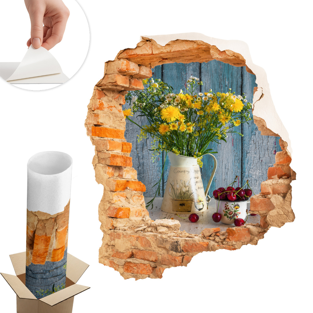 Autocolant decorativ gaură 111x130 Peisaj rural