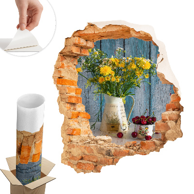 Autocolant decorativ gaură 111x130 Peisaj rural