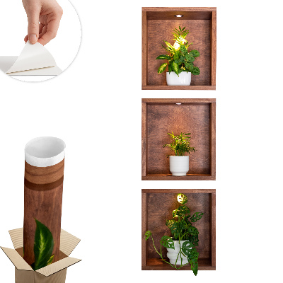 Autocolant 3d decorativ 37x130 Nișe de plante