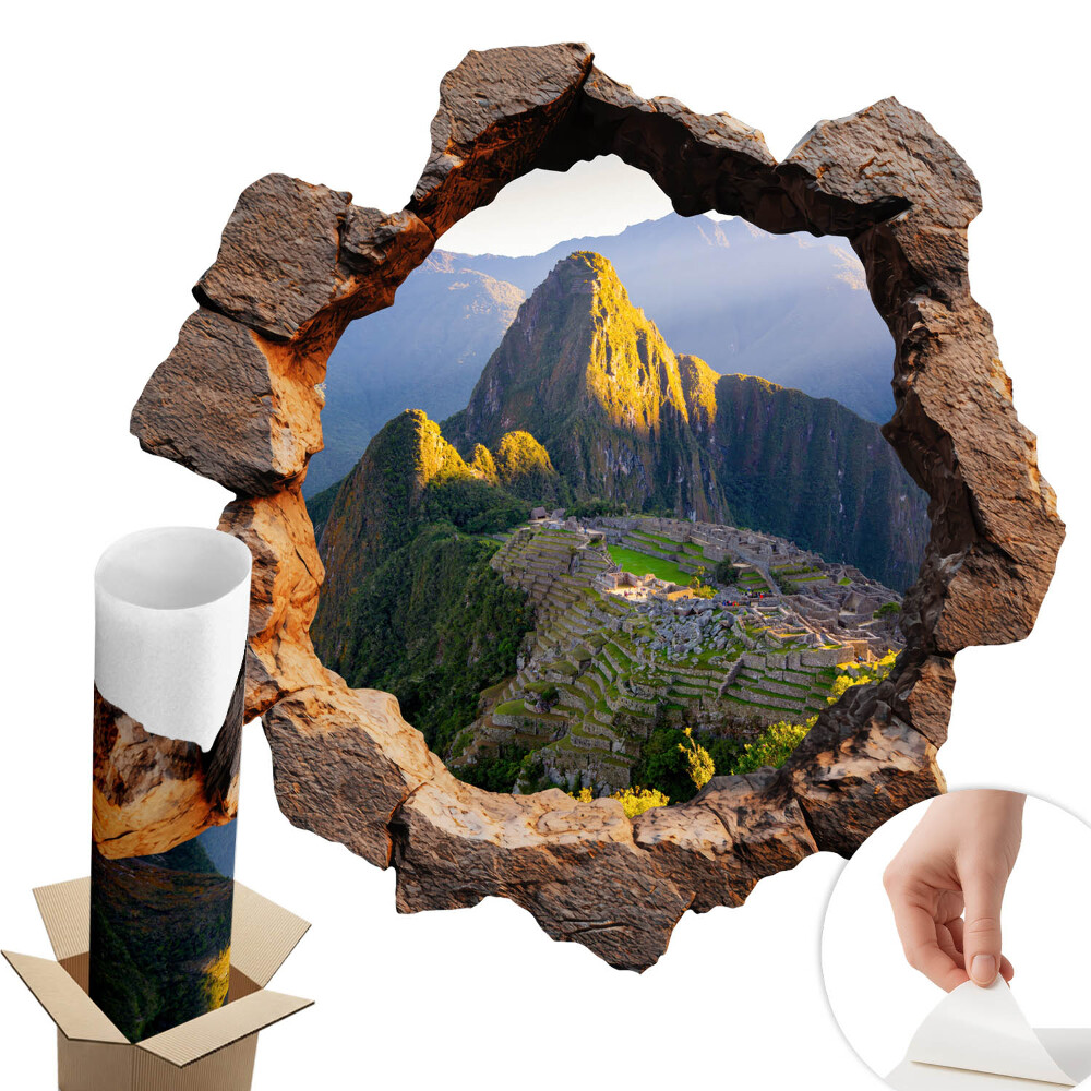 Autocolant decorativ gaură 130x129 Fereastra de stâncă