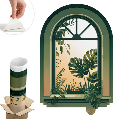 Sticker perete fereastră 3d 86x130 Fereastră verde