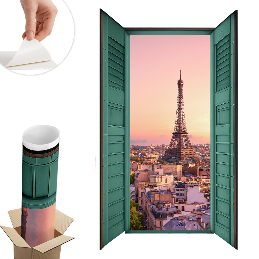 Sticker perete fereastră 3d 77x130 Fereastra orașului