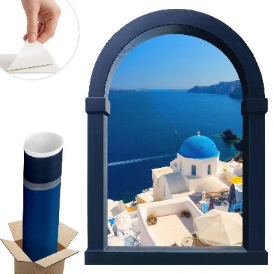 Sticker perete fereastră 3d 93x130 Vedere mediteraneană