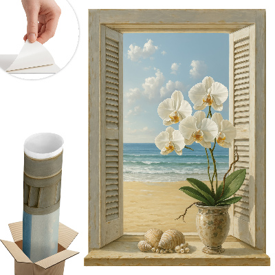 Sticker perete fereastră 3d 94x130 Fereastra mării