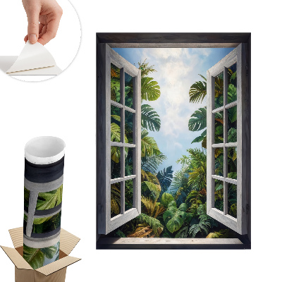 Sticker perete fereastră 3d 94x130 Vedere exotică