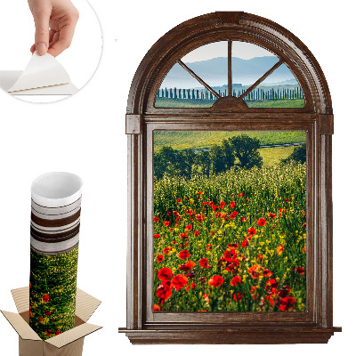Fototapet fereastră 3d 41x60 Un peisaj pitoresc