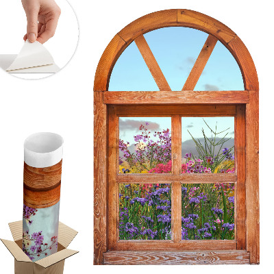 Fototapet fereastră 3d 39x60 Fereastra cu flori