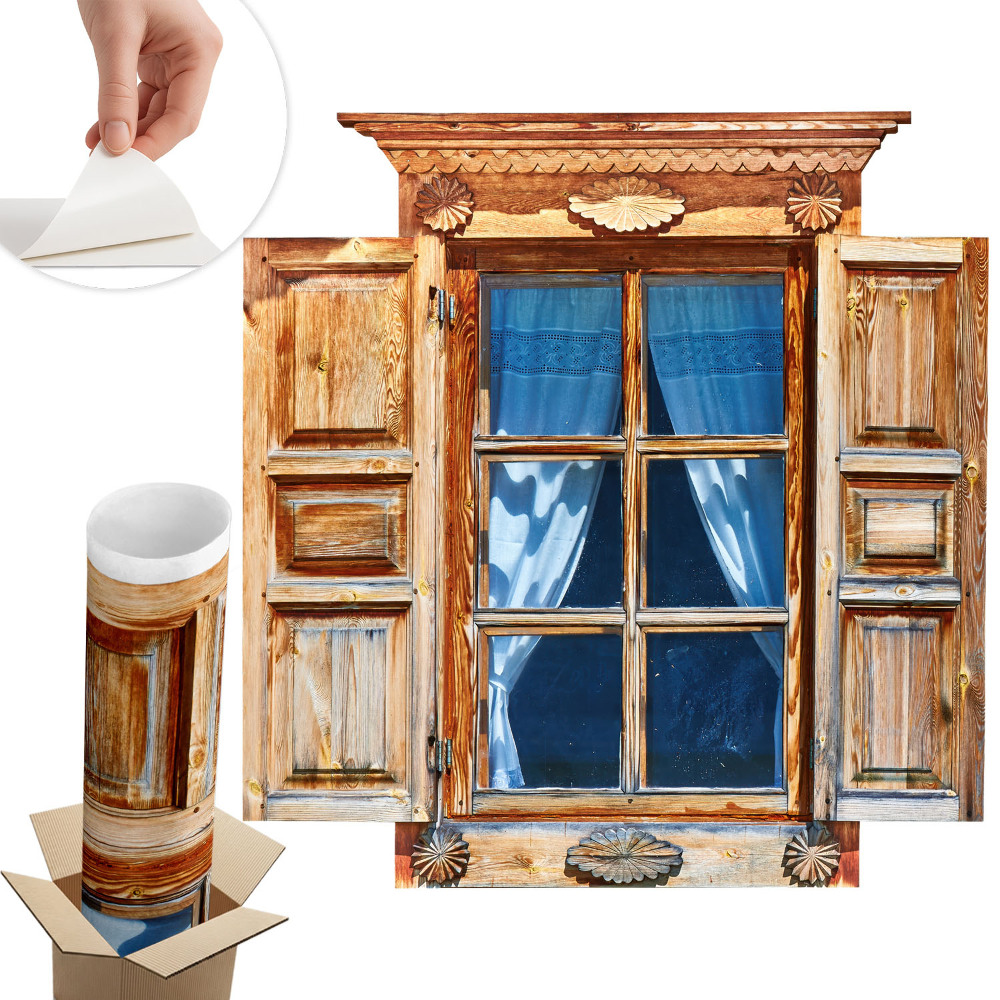 Fototapet fereastră 3d 58x60 Fereastră rustică