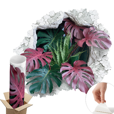 Autocolant gaură în perete 60x54 Compoziție tropicală