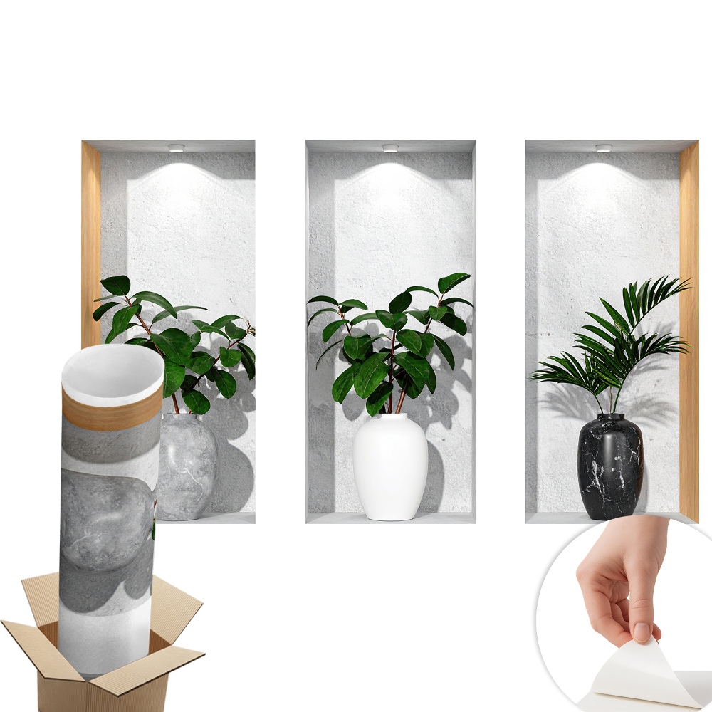 Autocolant 3d perete 60x37 Nișe de plante
