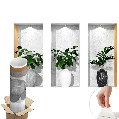 Autocolant 3d perete 60x37 Nișe de plante