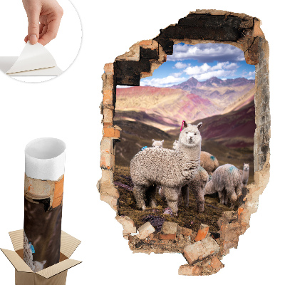 Autocolant gaură în perete 53x80 Munții Alpaca