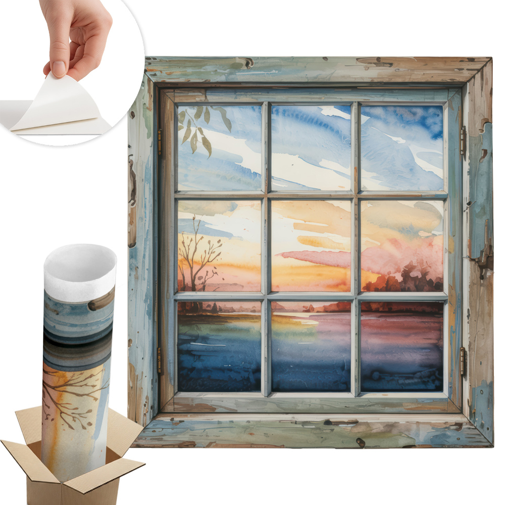 Fototapet fereastră 3d 74x80 Acuarele pentru ferestre