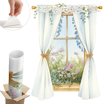 Fototapet fereastră 3d 58x80 Perdele cu vedere