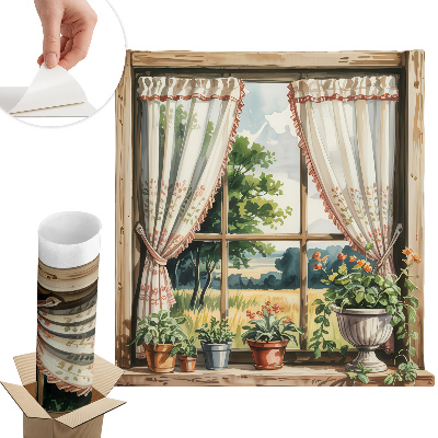 Fototapet fereastră 3d 78x80 Fereastră idilică