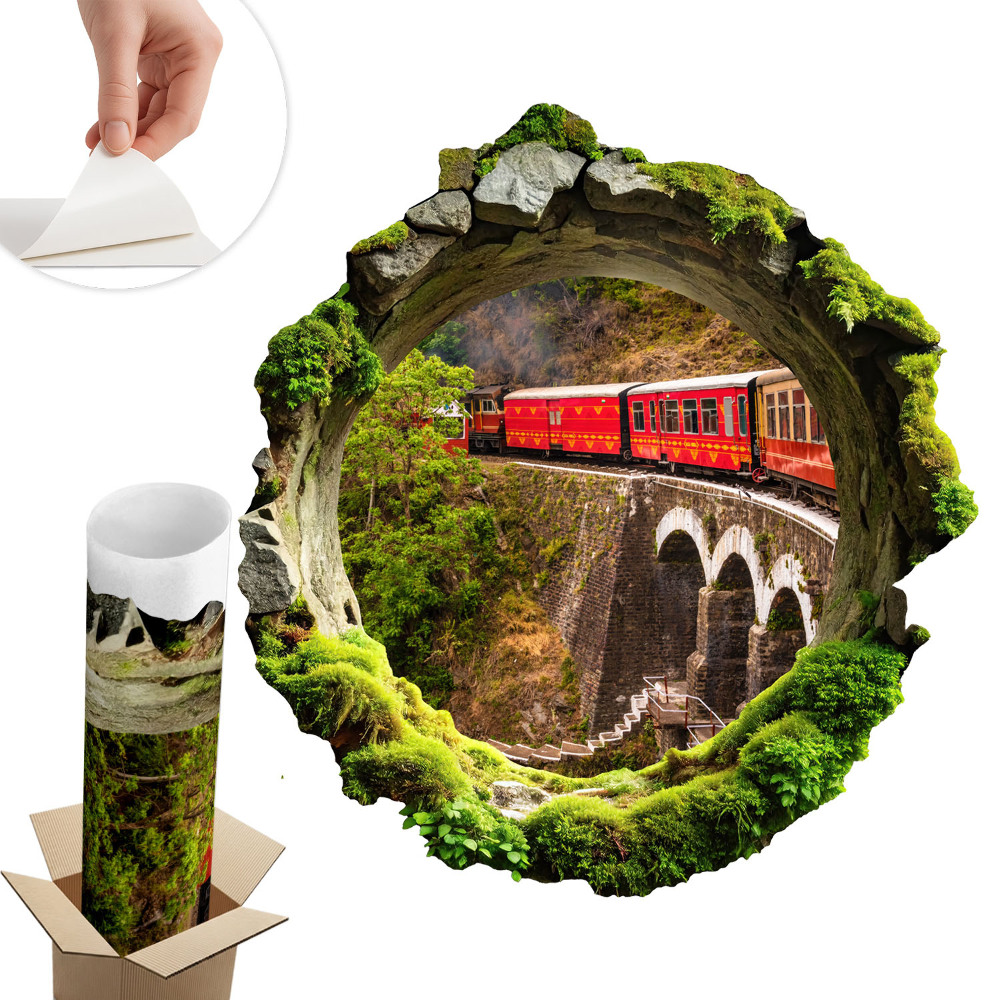 Autocolant gaură în perete 74x80 Vedere verde