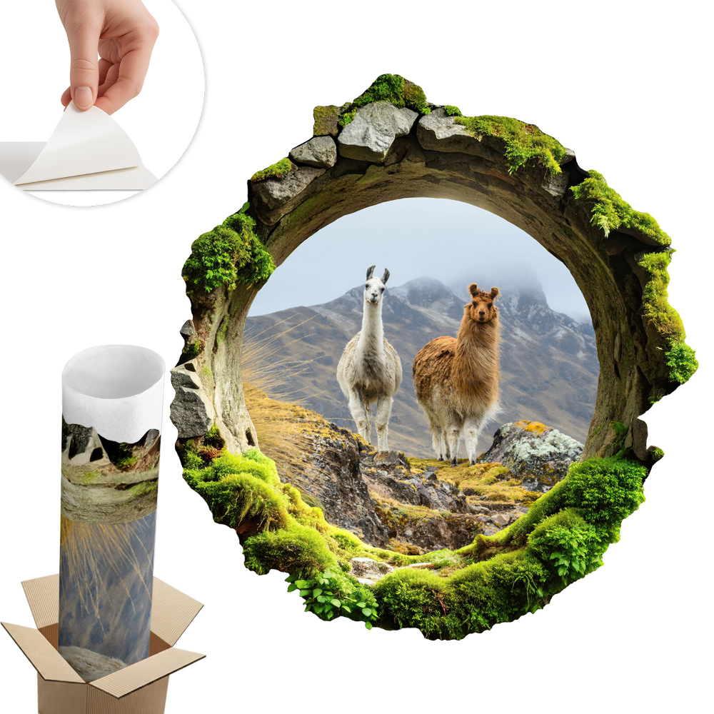 Autocolant gaură în perete 74x80 Oază montană