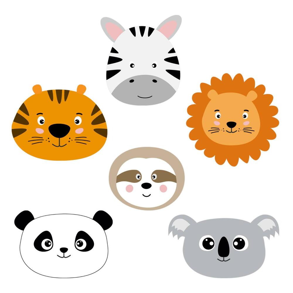 Stickere perete copii 80x121 Stil drăguț de animale sălbatice safari