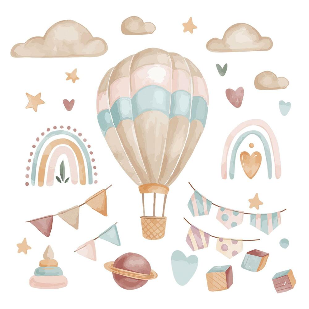 Stickere perete copii 80x113 Decorațiuni boho pastelate