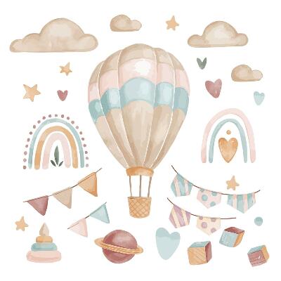 Stickere perete copii 80x113 Decorațiuni boho pastelate