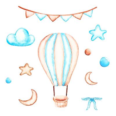 Stickere perete copii 80x119 Decorațiuni boho în tonuri pastelate de acuarelă