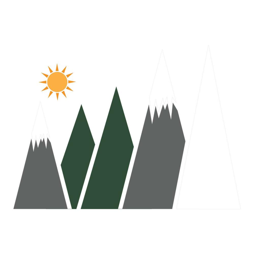 Stickere perete copii 80x129 Ilustrație a vârfurilor muntoase acoperite de zăpadă