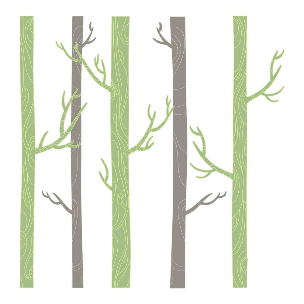 Stickere perete copii 80x116 Natură într-o pădure pastelată cu copaci ornamentali