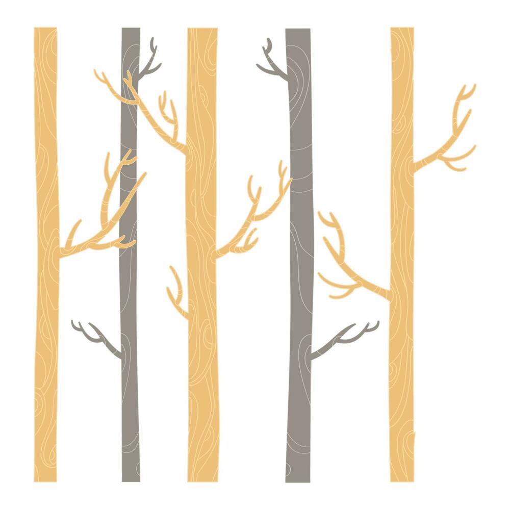 Stickere camera copiilor 60x102 Copaci ornamentali într-o pădure pastelată