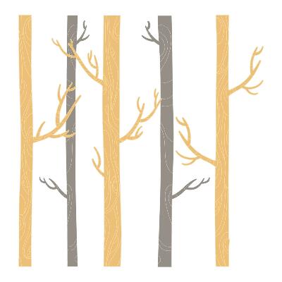 Stickere camera copiilor 60x102 Copaci ornamentali într-o pădure pastelată