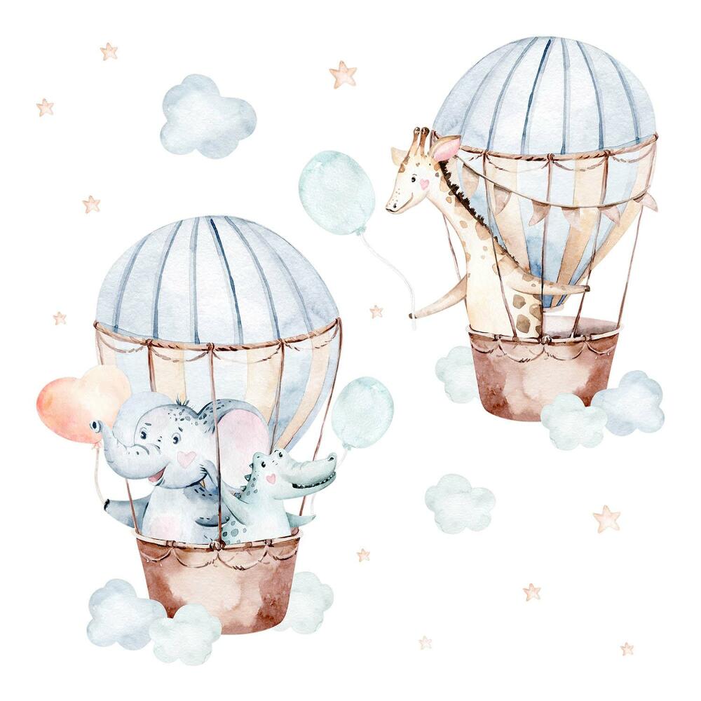 Stickere camera copiilor 60x88 Baloane în acuarelă cu elemente decorative