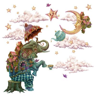 Autocolante pereți copii100x132 Animale de desene animate din Regatul Magic