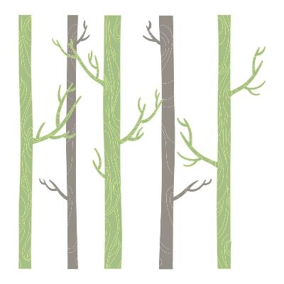 Autocolante pereți copii100x145 Natură într-o pădure pastelată cu copaci ornamentali