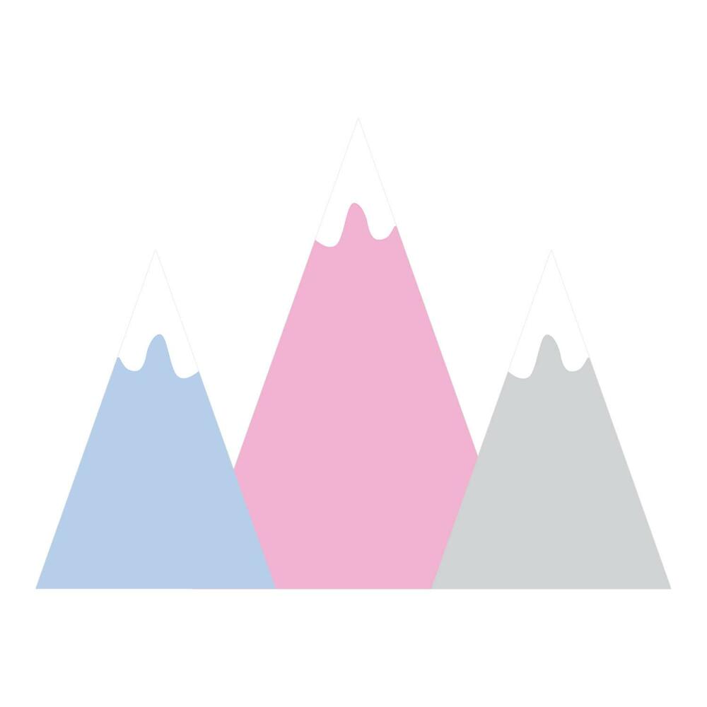 Autocolante perete130x228 Ilustrație a munților pastelați cu vârfuri acoperite de zăpadă