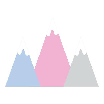 Autocolante perete130x228 Ilustrație a munților pastelați cu vârfuri acoperite de zăpadă