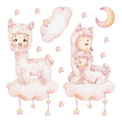 Autocolante perete130x234 Oi în acuarelă în nori pastelați